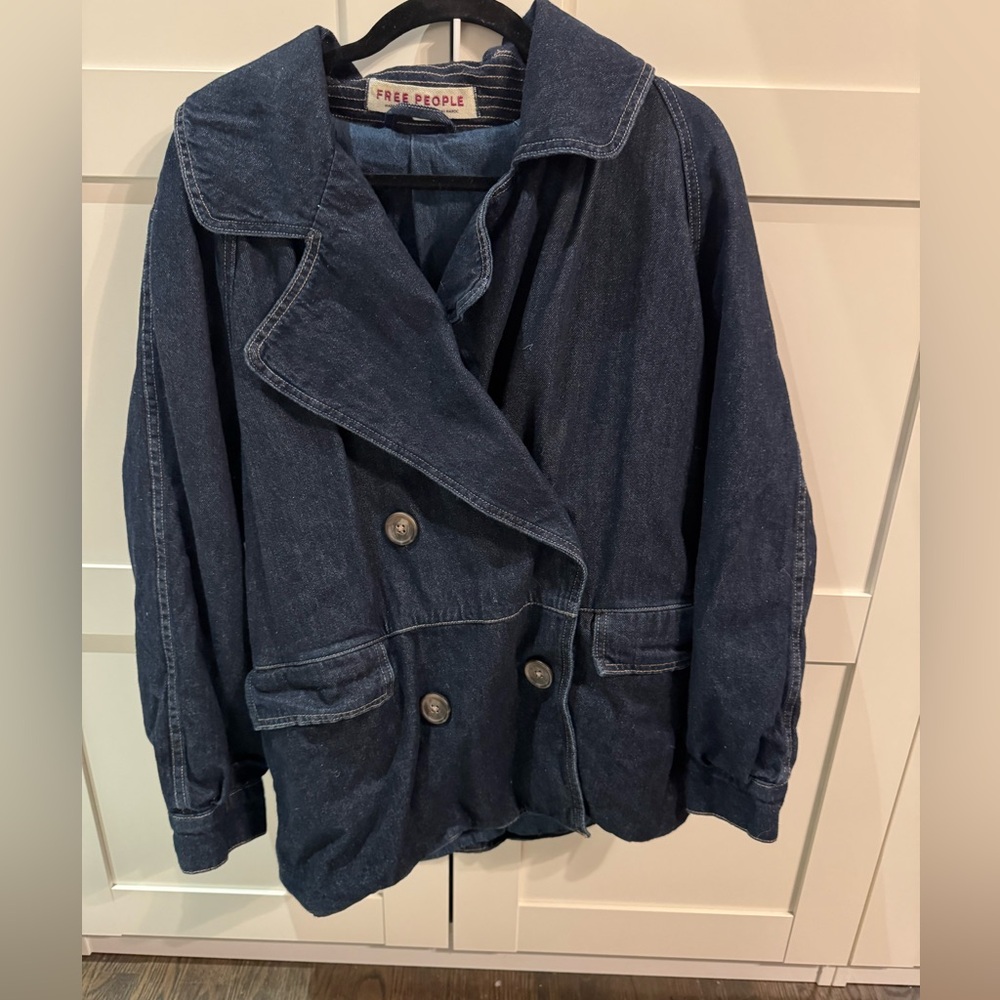 Free People Denim Blazer Jacket